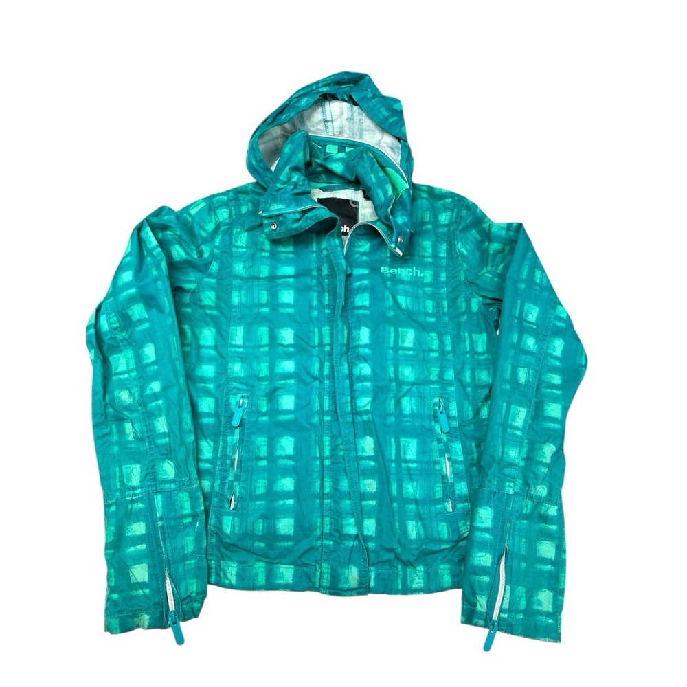 BENCH Women's Green Jacket Trekking Hiking Walking Full Zip Size Medium Hooded